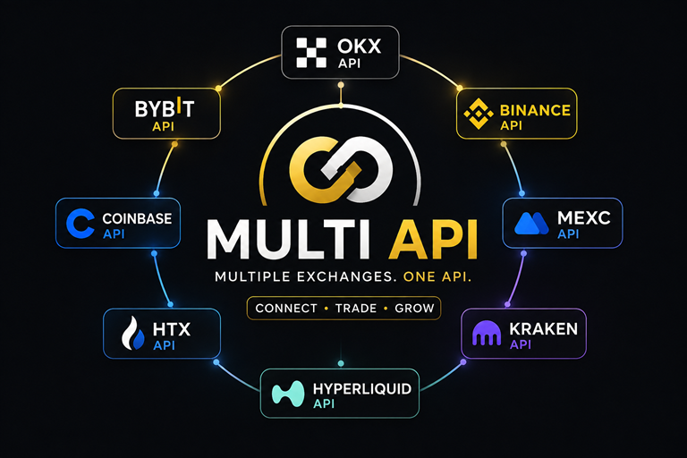 Multi API — Binance, OKX, Bybit, Coinbase, Kraken, MEXC, HTX, Hyperliquid